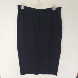 St. John  BASICS Women's Santana Knit Midi Skirt Black Size 16 Designer Classic
